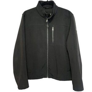 Calvin Klein Fleece Lined Scuba Jacket Mens Size M Black Water Resistant Stretch